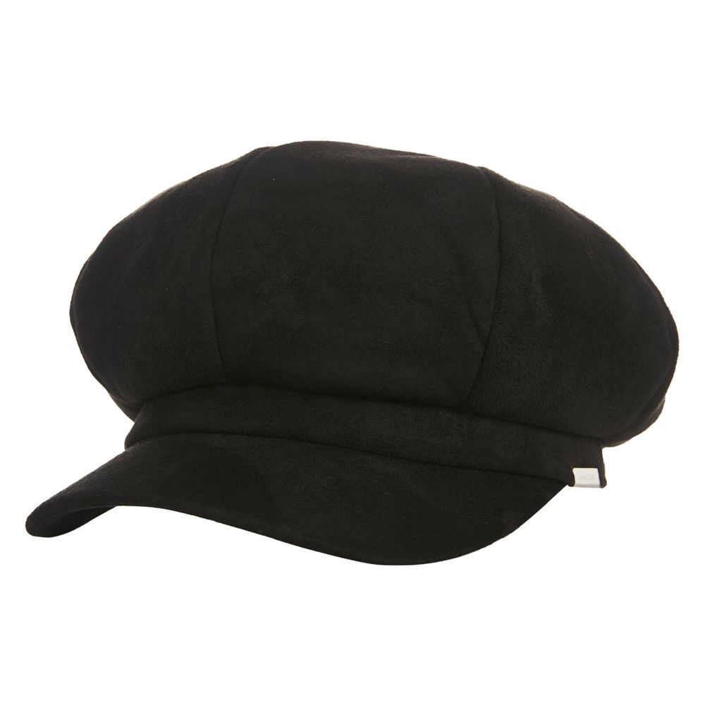 black newsboy hat