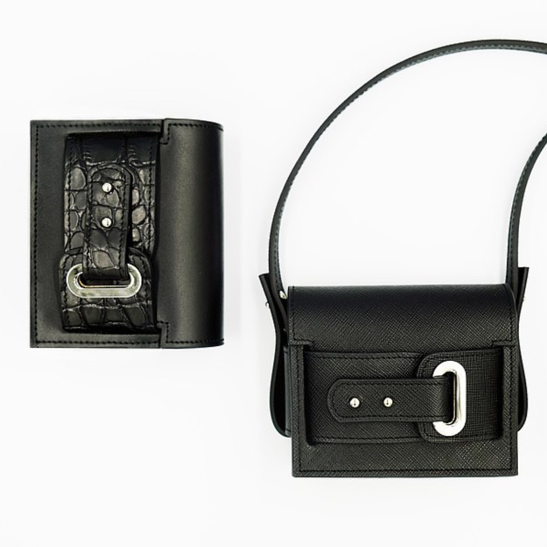 Huge 01 Mini Bag - Black Croco