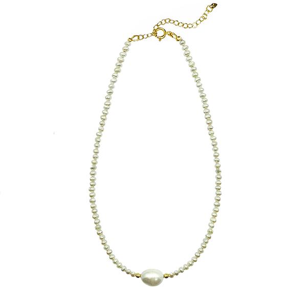 Big Pearl Point 14k Goldfiled Pearl Necklace