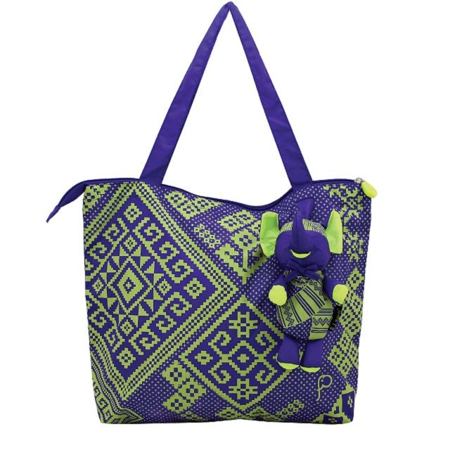 Khid Foldable Bag M - Purple/Lime