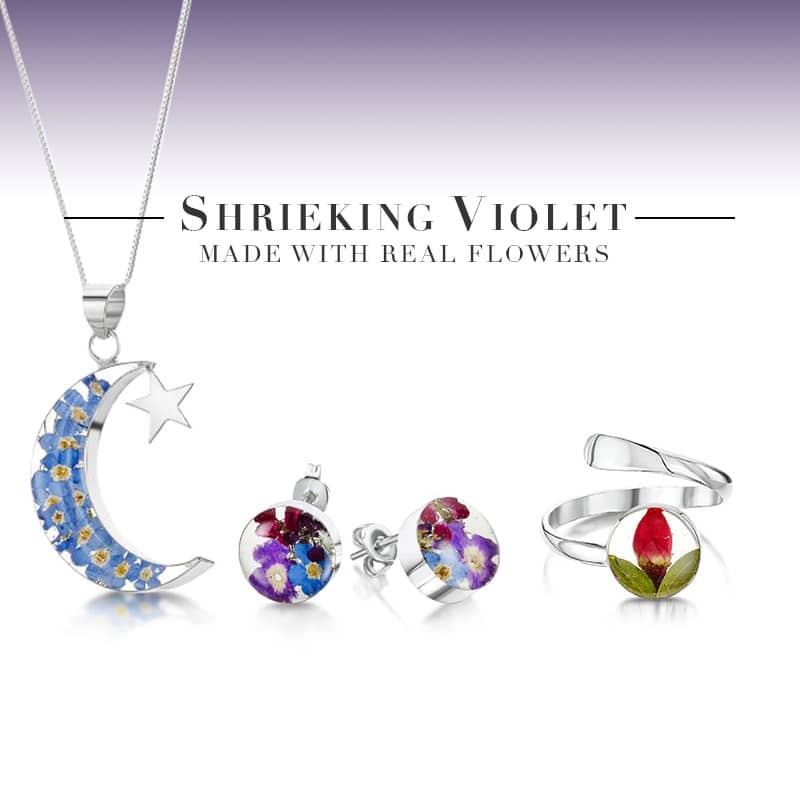 violet flower jewelry